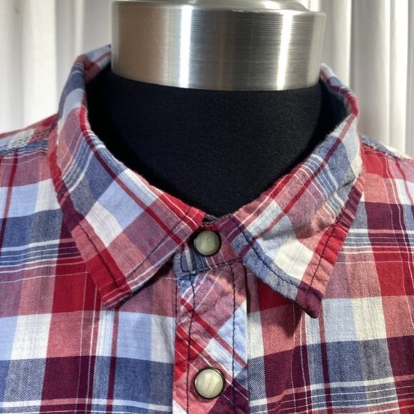 Walt Disney Parks Mickey Mouse Pearl Snap Red Plaid Western Shirt‎ Sz XL Mens - Picture 6 of 9